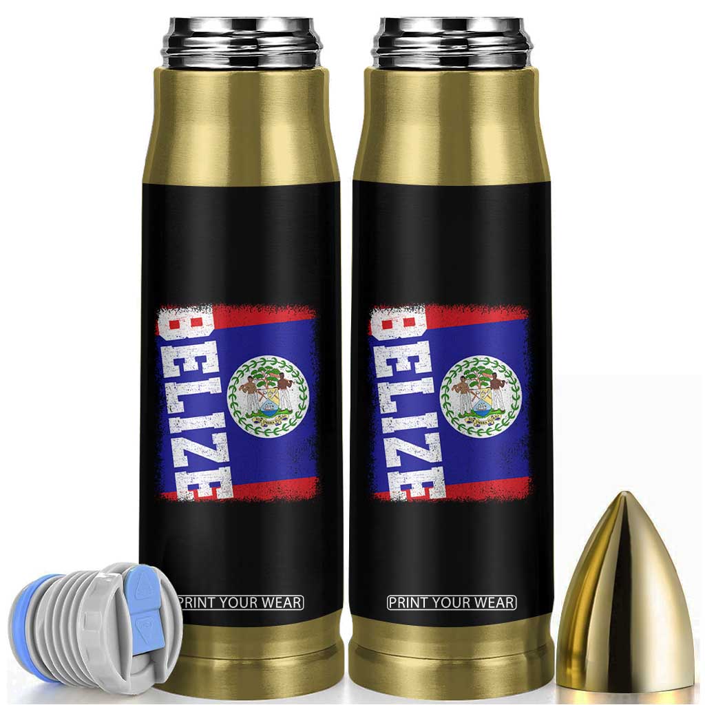 Vintage Belize Bullet Tumbler Distressed Flag Central American Pride Heritage Gift TS10 Black Print Your Wear