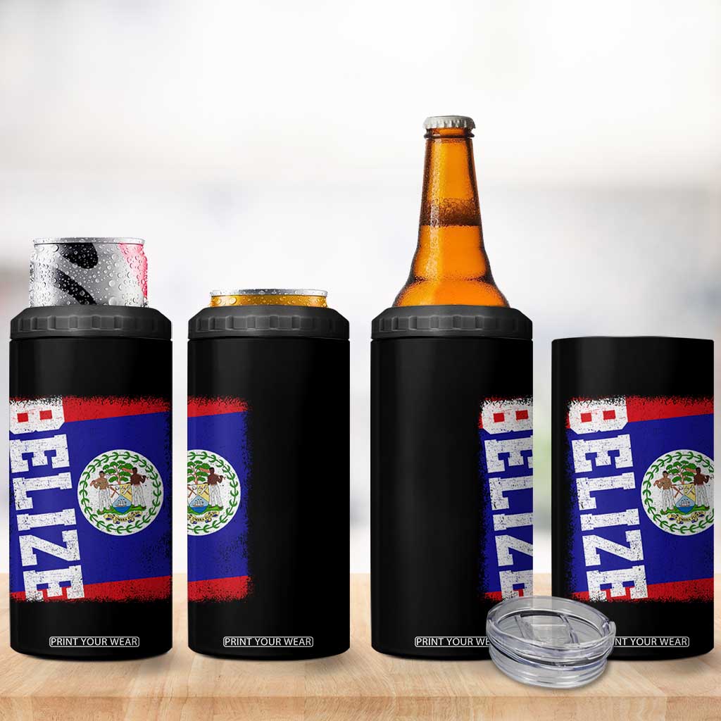Vintage Belize 4 in 1 Can Cooler Tumbler Distressed Flag Central American Pride Heritage Gift TS10 Print Your Wear