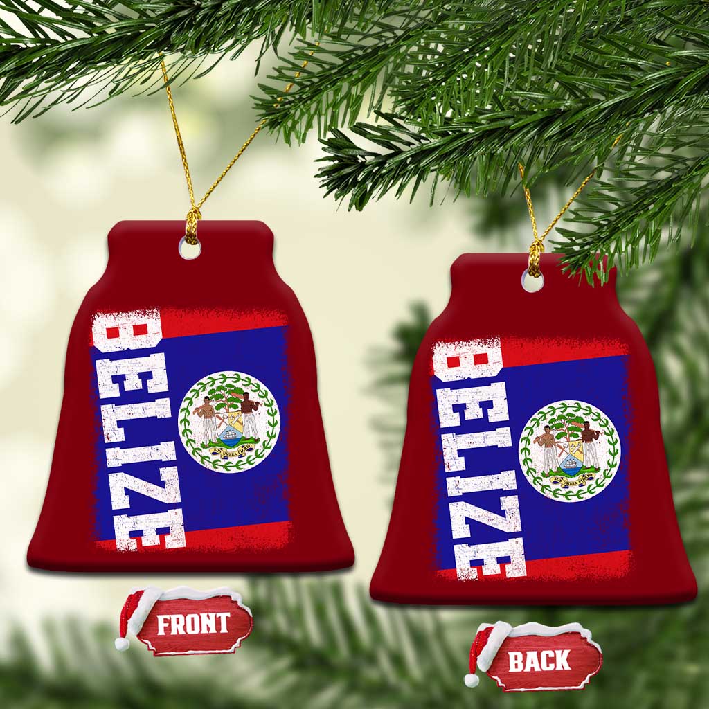 Vintage Belize Ceramic Ornament Distressed Flag Central American Pride Heritage Gift TS10 Print Your Wear