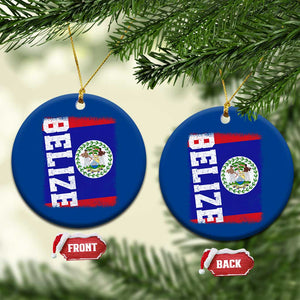 Vintage Belize Ceramic Ornament Distressed Flag Central American Pride Heritage Gift TS10 1pc Blue Print Your Wear