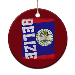 Vintage Belize Ceramic Ornament Distressed Flag Central American Pride Heritage Gift TS10 1pc Red Print Your Wear