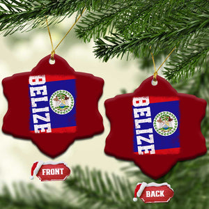 Vintage Belize Ceramic Ornament Distressed Flag Central American Pride Heritage Gift TS10 Print Your Wear