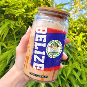 Vintage Belize Glass Can Distressed Flag Central American Pride Heritage Gift TS10 Black Print Your Wear