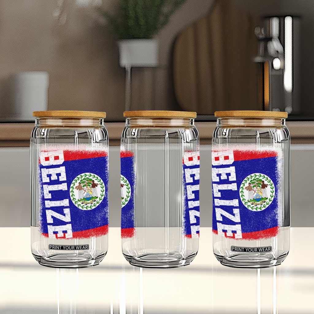 Vintage Belize Glass Can Distressed Flag Central American Pride Heritage Gift TS10 Print Your Wear