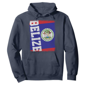Vintage Belize Hoodie Distressed Flag Central American Pride Heritage Gift TS10 Navy Print Your Wear