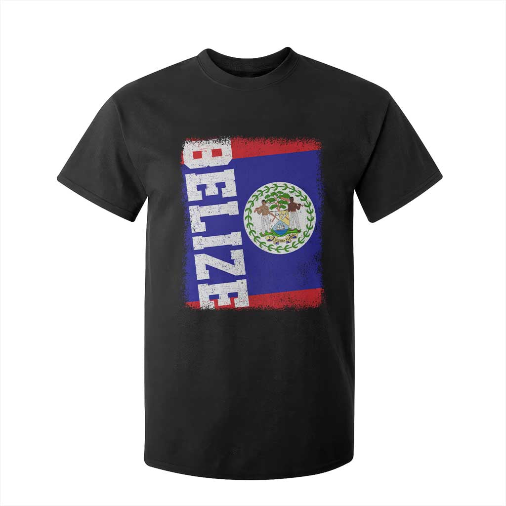 Vintage Belize T Shirt For Kid Distressed Flag Central American Pride Heritage Gift TS10 Black Print Your Wear