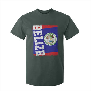 Vintage Belize T Shirt For Kid Distressed Flag Central American Pride Heritage Gift TS10 Dark Forest Green Print Your Wear