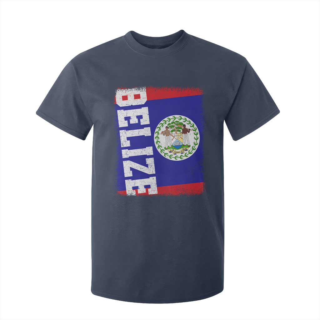 Vintage Belize T Shirt For Kid Distressed Flag Central American Pride Heritage Gift TS10 Navy Print Your Wear