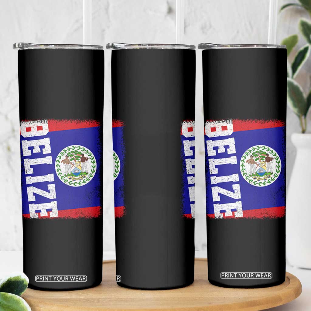Vintage Belize Skinny Tumbler Distressed Flag Central American Pride Heritage Gift TS10 Print Your Wear