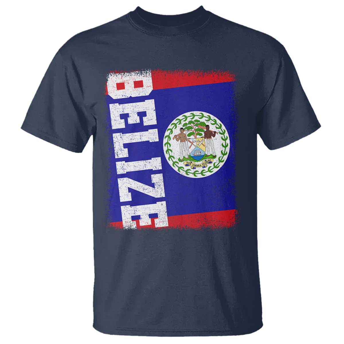 Vintage Belize T Shirt Distressed Flag Central American Pride Heritage Gift TS10 Navy Print Your Wear