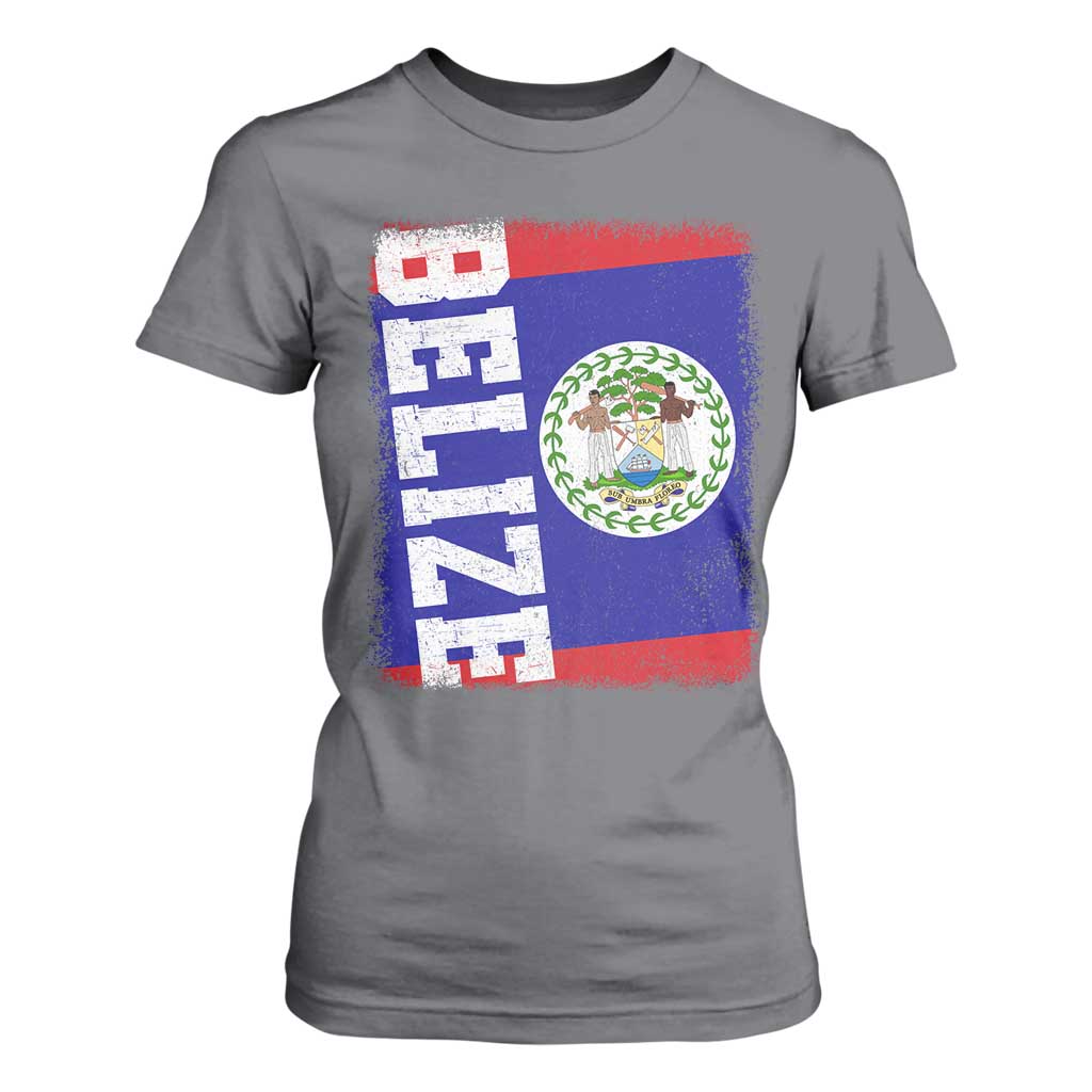 Vintage Belize T Shirt For Women Distressed Flag Central American Pride Heritage Gift TS10 Charcoal Print Your Wear