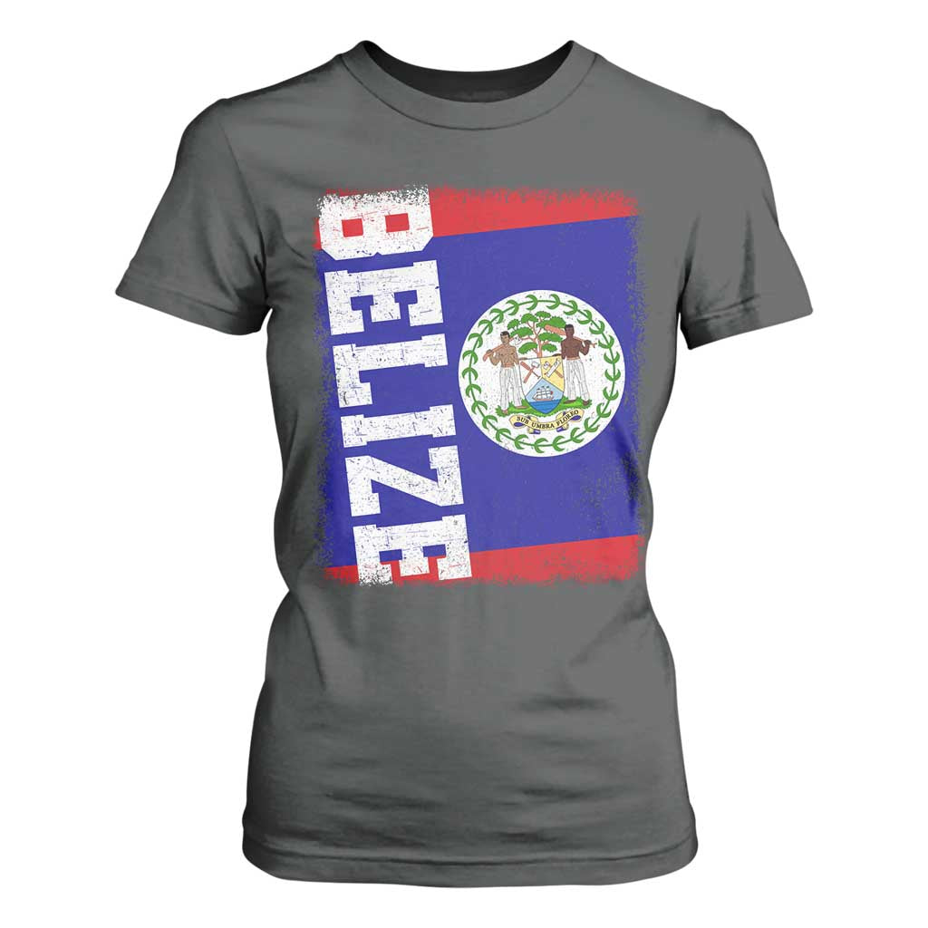 Vintage Belize T Shirt For Women Distressed Flag Central American Pride Heritage Gift TS10 Dark Heather Print Your Wear