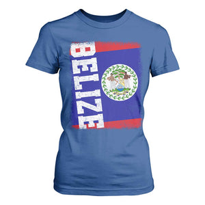 Vintage Belize T Shirt For Women Distressed Flag Central American Pride Heritage Gift TS10 Royal Blue Print Your Wear