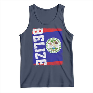 Vintage Belize Tank Top Distressed Flag Central American Pride Heritage Gift TS10 Navy Print Your Wear