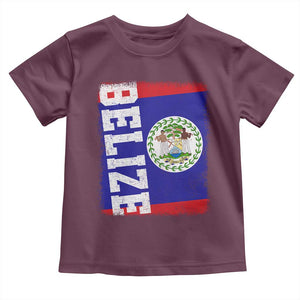 Vintage Belize Toddler T Shirt Distressed Flag Central American Pride Heritage Gift TS10 Maroon Print Your Wear