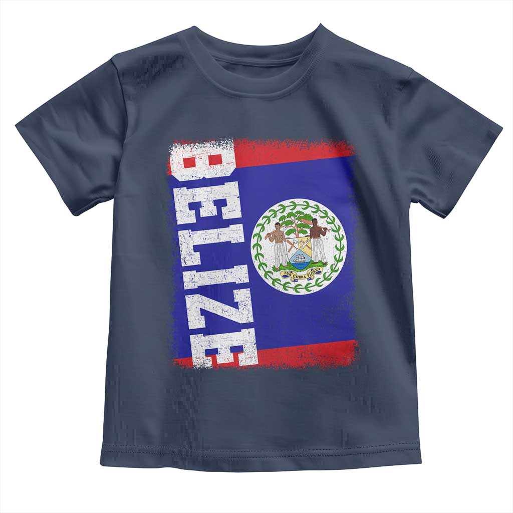 Vintage Belize Toddler T Shirt Distressed Flag Central American Pride Heritage Gift TS10 Navy Print Your Wear