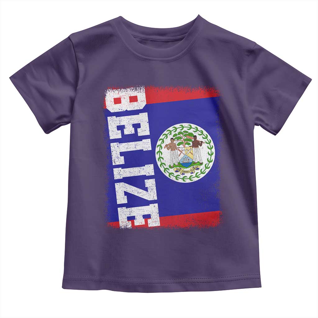 Vintage Belize Toddler T Shirt Distressed Flag Central American Pride Heritage Gift TS10 Purple Print Your Wear