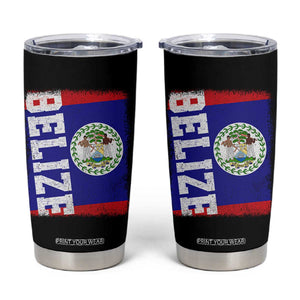 Vintage Belize Tumbler Cup Distressed Flag Central American Pride Heritage Gift TS10 Black Print Your Wear