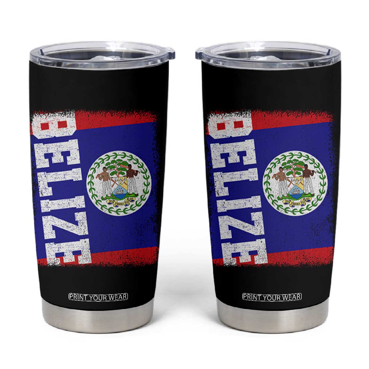 Vintage Belize Tumbler Cup Distressed Flag Central American Pride Heritage Gift TS10 Black Print Your Wear