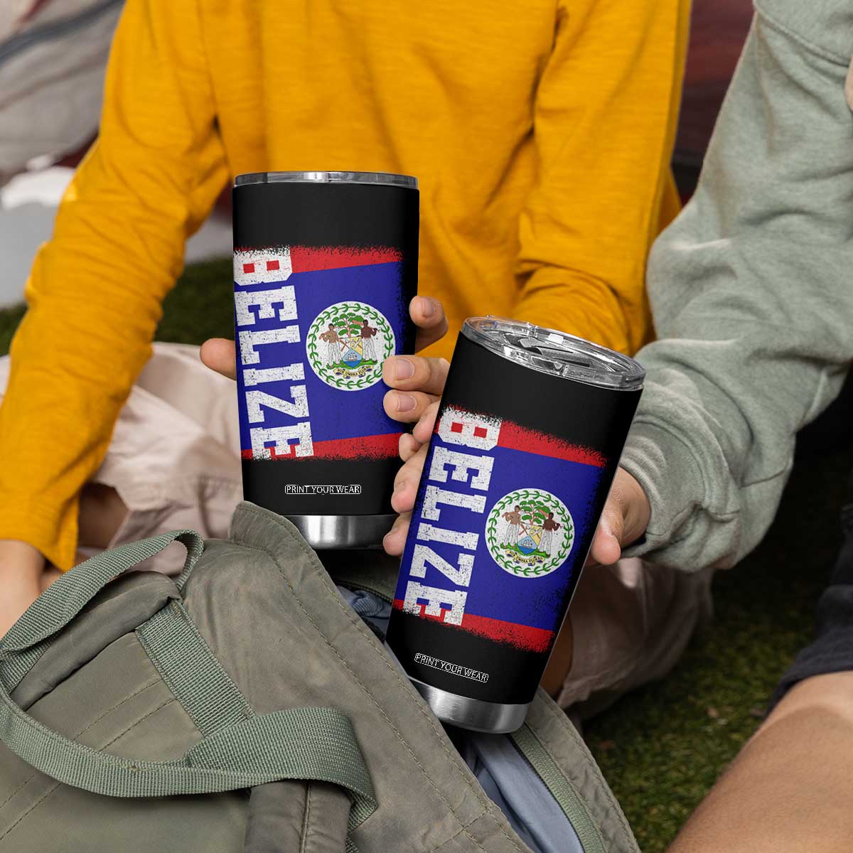 Vintage Belize Tumbler Cup Distressed Flag Central American Pride Heritage Gift TS10 Print Your Wear