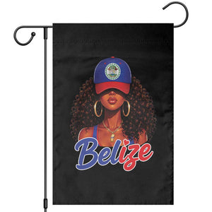 Belize Princess Garden Flag Melanin Afro Girl Belize Flag Heritage Gift for Black Girls TS10 Black Print Your Wear