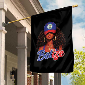 Belize Princess Garden Flag Melanin Afro Girl Belize Flag Heritage Gift for Black Girls TS10 Print Your Wear