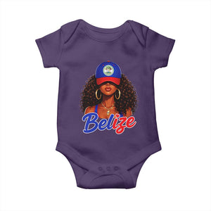 Belize Princess Baby Onesie Melanin Afro Girl Belize Flag Heritage Gift for Black Girls TS10 Purple Print Your Wear
