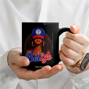 Belize Princess Coffee Mug Melanin Afro Girl Belize Flag Heritage Gift for Black Girls TS10 Print Your Wear