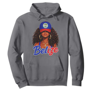 Belize Princess Hoodie Melanin Afro Girl Belize Flag Heritage Gift for Black Girls TS10 Charcoal Print Your Wear