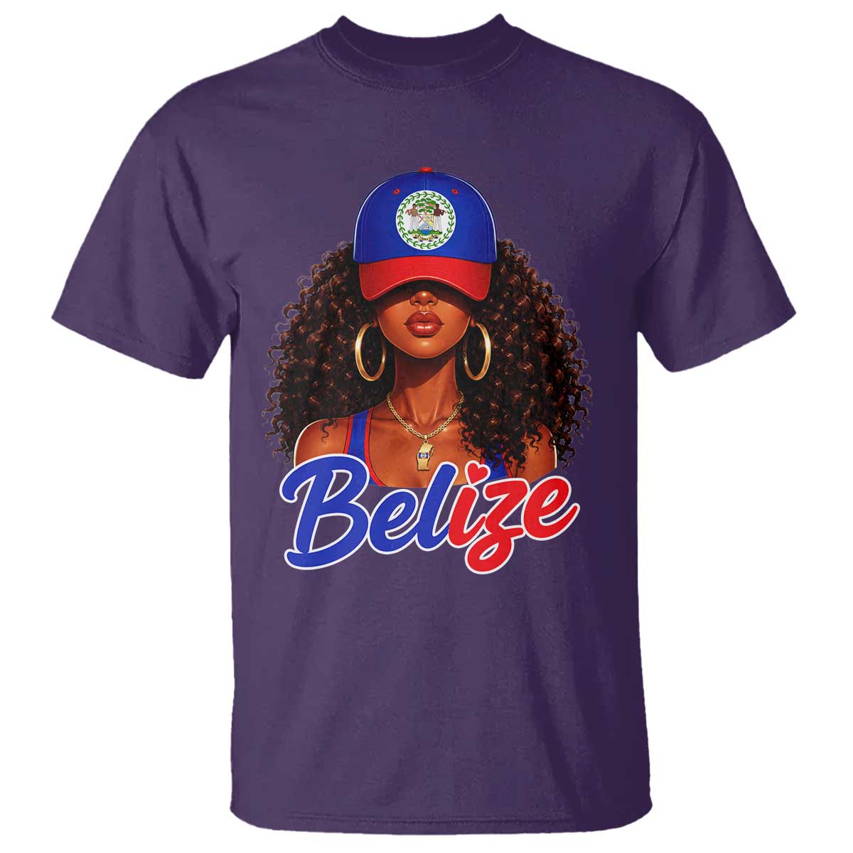 Belize Princess T Shirt Melanin Afro Girl Belize Flag Heritage Gift for Black Girls TS10 Print Your Wear