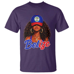 Belize Princess T Shirt Melanin Afro Girl Belize Flag Heritage Gift for Black Girls TS10 Print Your Wear
