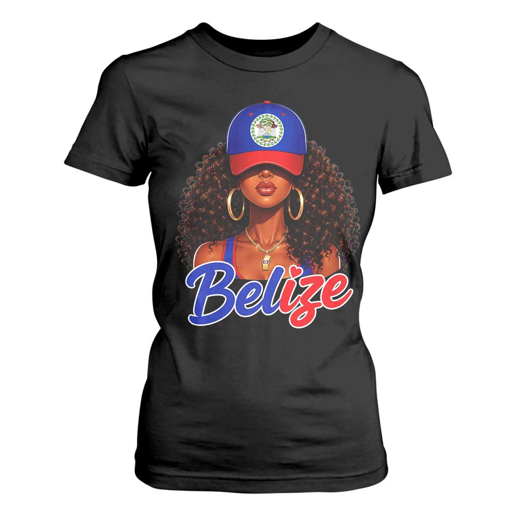 Belize Princess T Shirt For Women Melanin Afro Girl Belize Flag Heritage Gift for Black Girls TS10 Black Print Your Wear