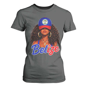Belize Princess T Shirt For Women Melanin Afro Girl Belize Flag Heritage Gift for Black Girls TS10 Dark Heather Print Your Wear