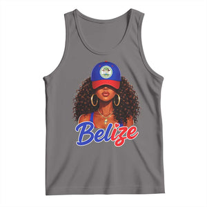 Belize Princess Tank Top Melanin Afro Girl Belize Flag Heritage Gift for Black Girls TS10 Deep Heather Print Your Wear