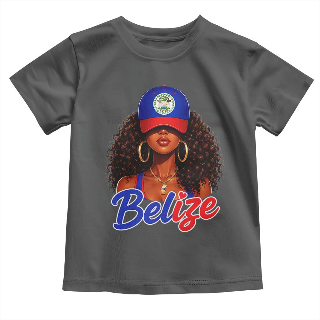 Belize Princess Toddler T Shirt Melanin Afro Girl Belize Flag Heritage Gift for Black Girls TS10 Dark Heather Print Your Wear