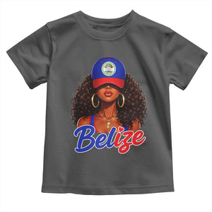 Belize Princess Toddler T Shirt Melanin Afro Girl Belize Flag Heritage Gift for Black Girls TS10 Dark Heather Print Your Wear