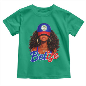 Belize Princess Toddler T Shirt Melanin Afro Girl Belize Flag Heritage Gift for Black Girls TS10 Irish Green Print Your Wear