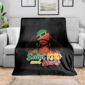 Saint Kitts and Nevis Princess Throw Blanket Melanin Afro Girl Heritage Gift for Black Girls TS10 Print Your Wear