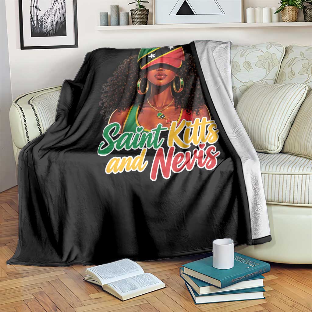 Saint Kitts and Nevis Princess Throw Blanket Melanin Afro Girl Heritage Gift for Black Girls TS10 Print Your Wear
