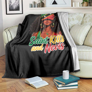 Saint Kitts and Nevis Princess Throw Blanket Melanin Afro Girl Heritage Gift for Black Girls TS10 Print Your Wear