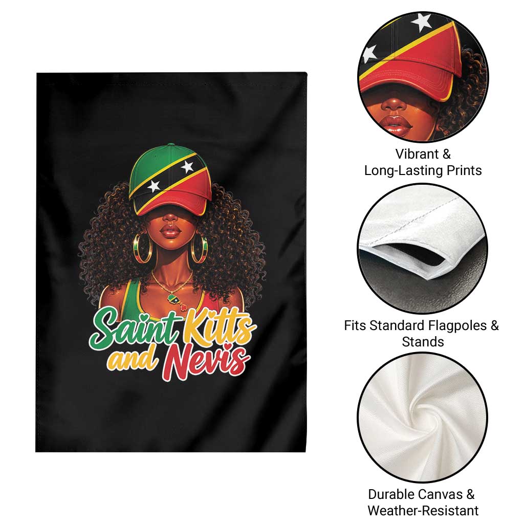 Saint Kitts and Nevis Princess Garden Flag Melanin Afro Girl Heritage Gift for Black Girls TS10 Print Your Wear