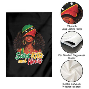 Saint Kitts and Nevis Princess Garden Flag Melanin Afro Girl Heritage Gift for Black Girls TS10 Print Your Wear
