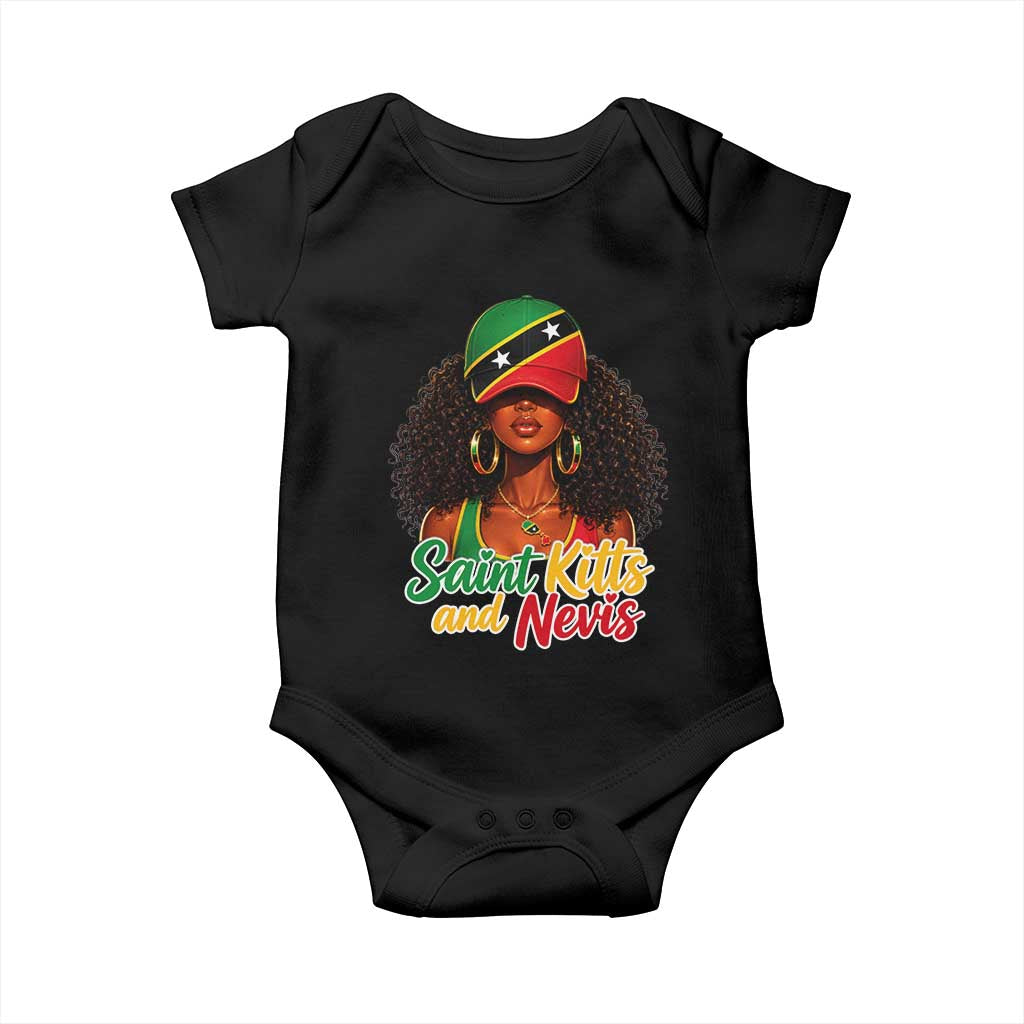 Saint Kitts and Nevis Princess Baby Onesie Melanin Afro Girl Heritage Gift for Black Girls TS10 Black Print Your Wear