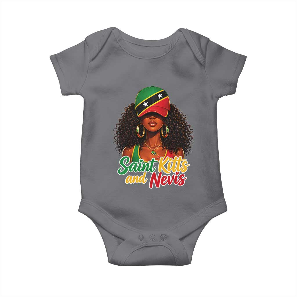 Saint Kitts and Nevis Princess Baby Onesie Melanin Afro Girl Heritage Gift for Black Girls TS10 Charcoal Print Your Wear