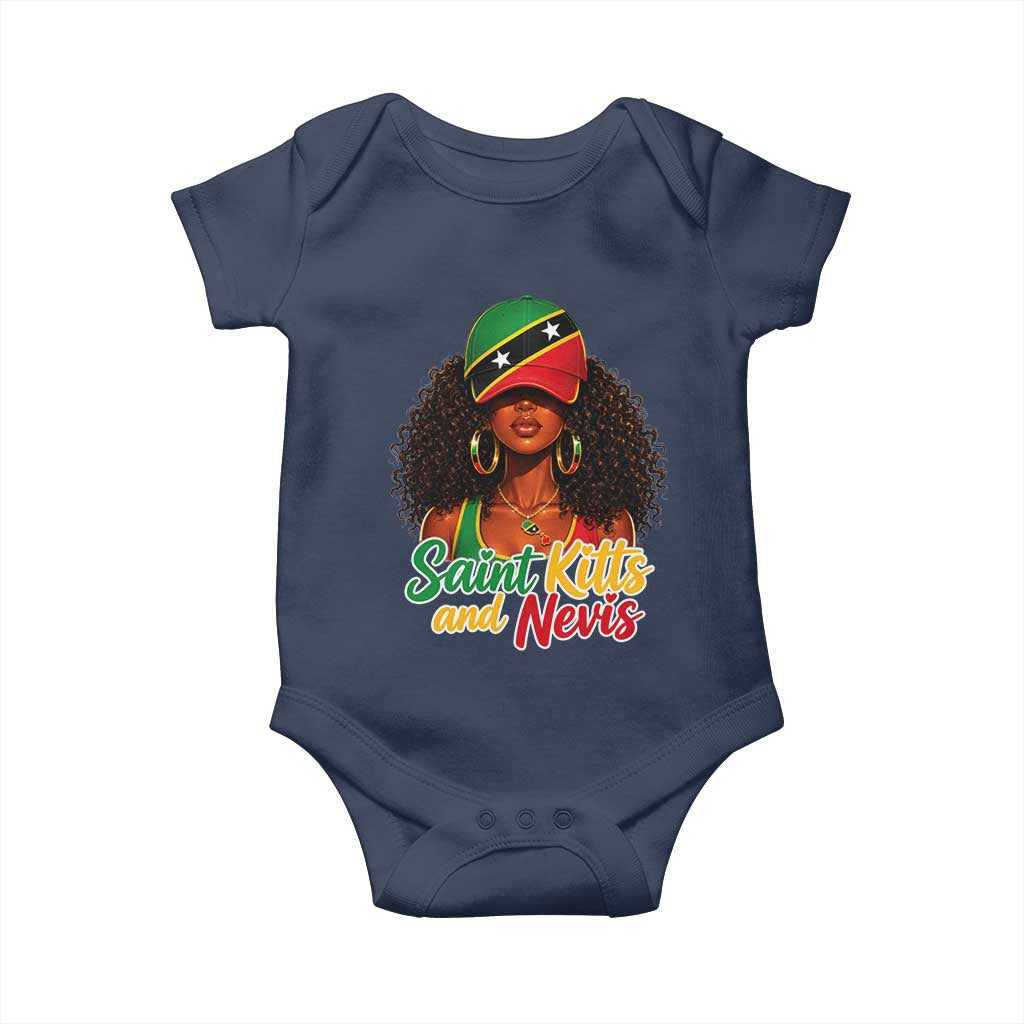 Saint Kitts and Nevis Princess Baby Onesie Melanin Afro Girl Heritage Gift for Black Girls TS10 Navy Print Your Wear