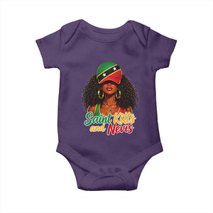 Saint Kitts and Nevis Princess Baby Onesie Melanin Afro Girl Heritage Gift for Black Girls TS10 Purple Print Your Wear