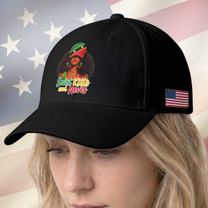 Saint Kitts and Nevis Princess Baseball Cap Melanin Afro Girl Heritage Gift for Black Girls TS10 Print Your Wear