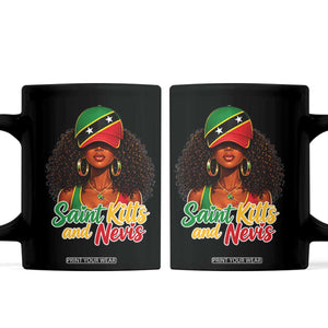 Saint Kitts and Nevis Princess Coffee Mug Melanin Afro Girl Heritage Gift for Black Girls TS10 Black Print Your Wear