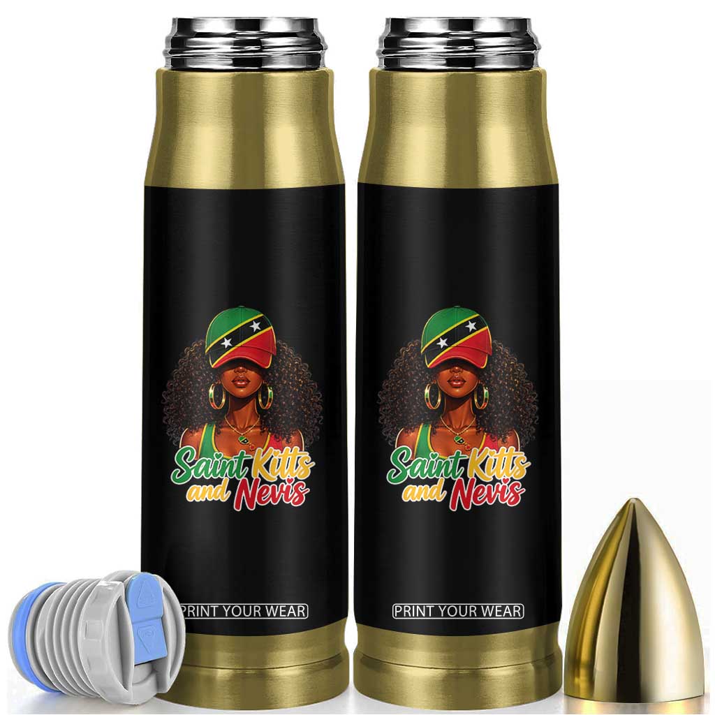Saint Kitts and Nevis Princess Bullet Tumbler Melanin Afro Girl Heritage Gift for Black Girls TS10 Black Print Your Wear