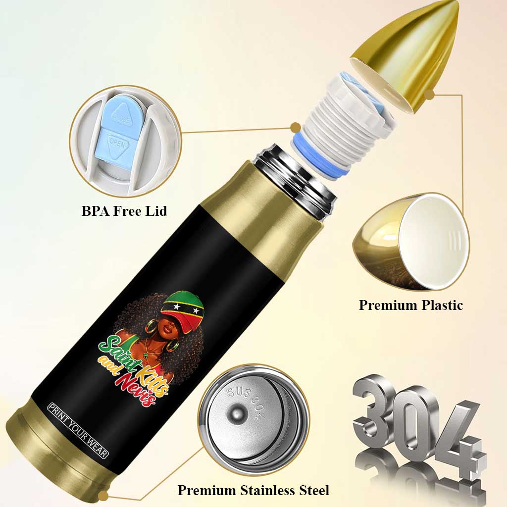 Saint Kitts and Nevis Princess Bullet Tumbler Melanin Afro Girl Heritage Gift for Black Girls TS10 Print Your Wear